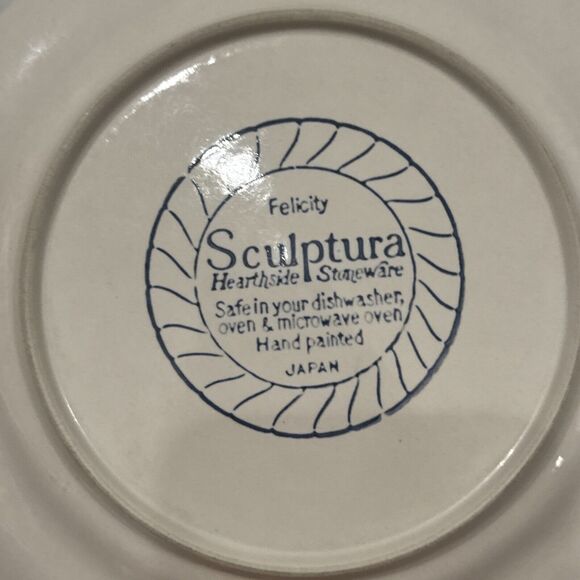 Set of 3 HEARTHSIDE Sculptura Felicity Stoneware Japan Dessert/Salad Plates 7.5” - Picture 2 of 5